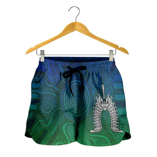 Torres Strait Islander Women's Shorts - Dhari Mask - Vibe Hoodie