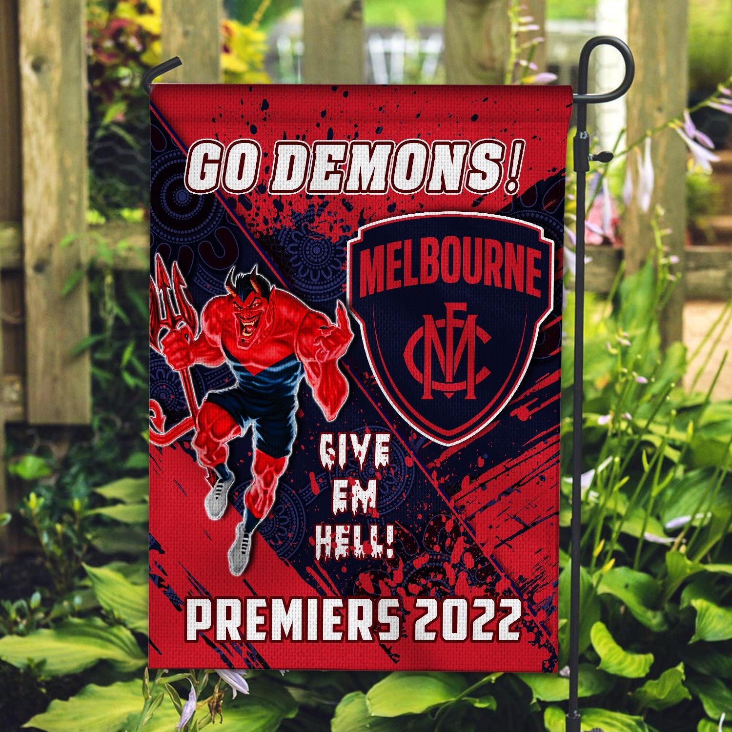 melbourne-football-flag-premiers-2022-aboriginal-art-go-demons