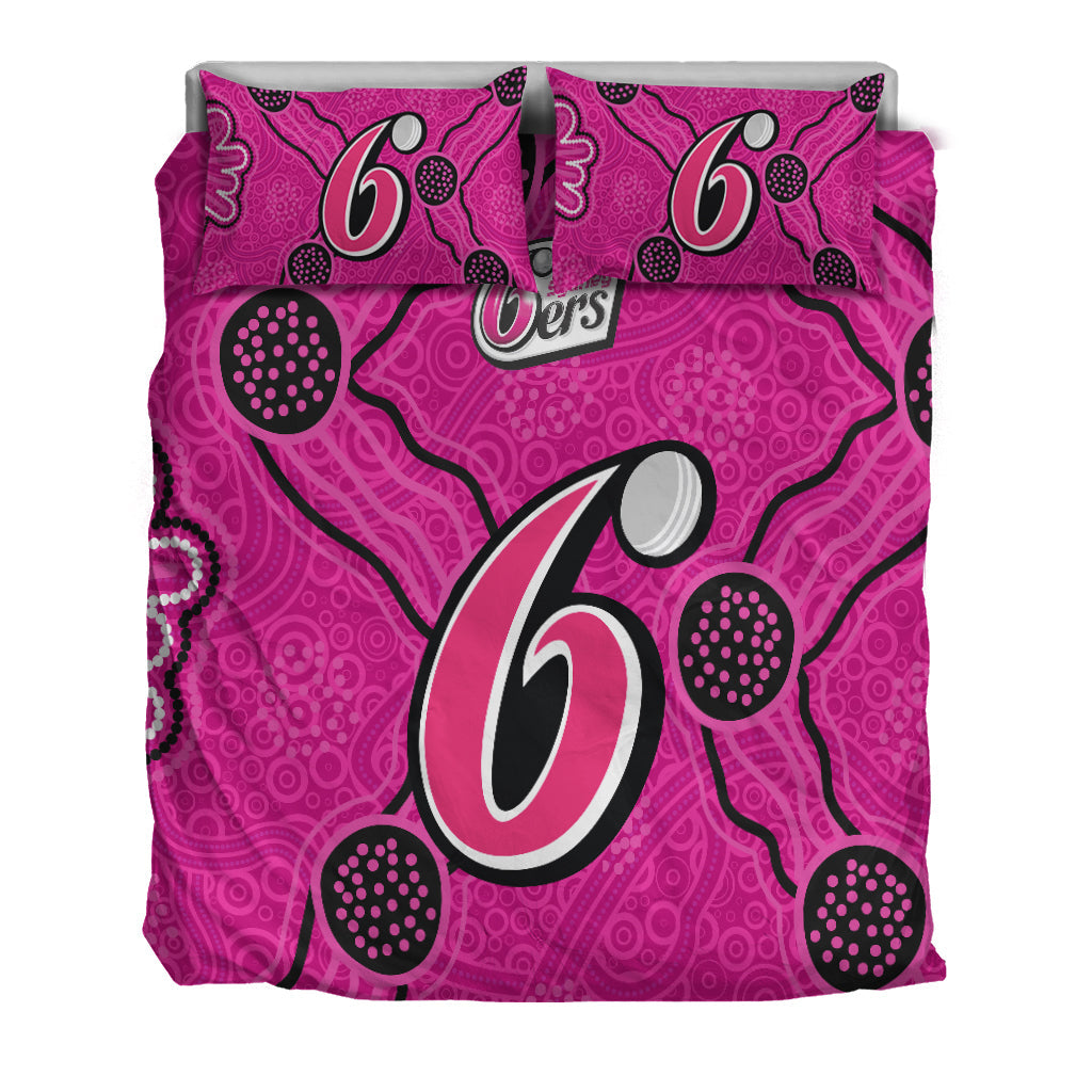 sydney-sixers-bedding-set-aboriginal-dot-painting