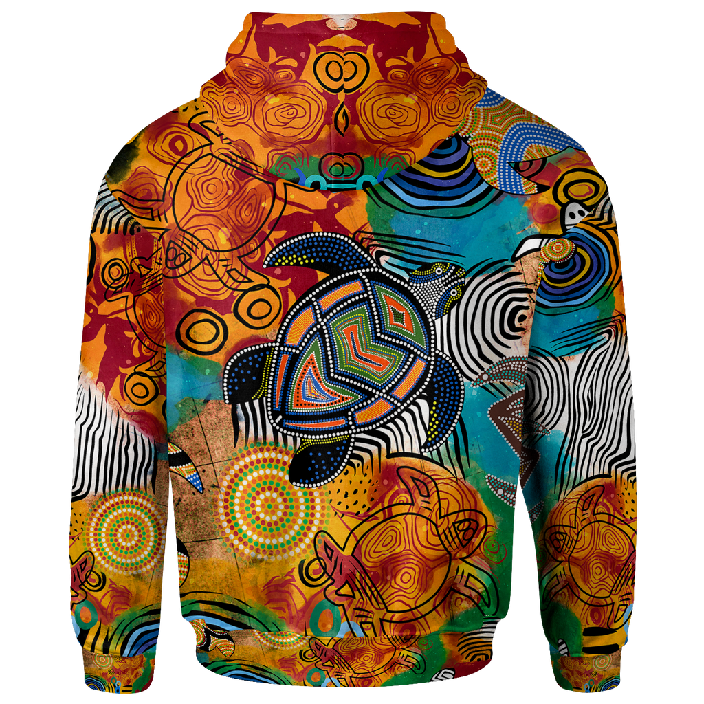 aboriginal-personalised-zip-up-hoodie-turtle-indigenous-art