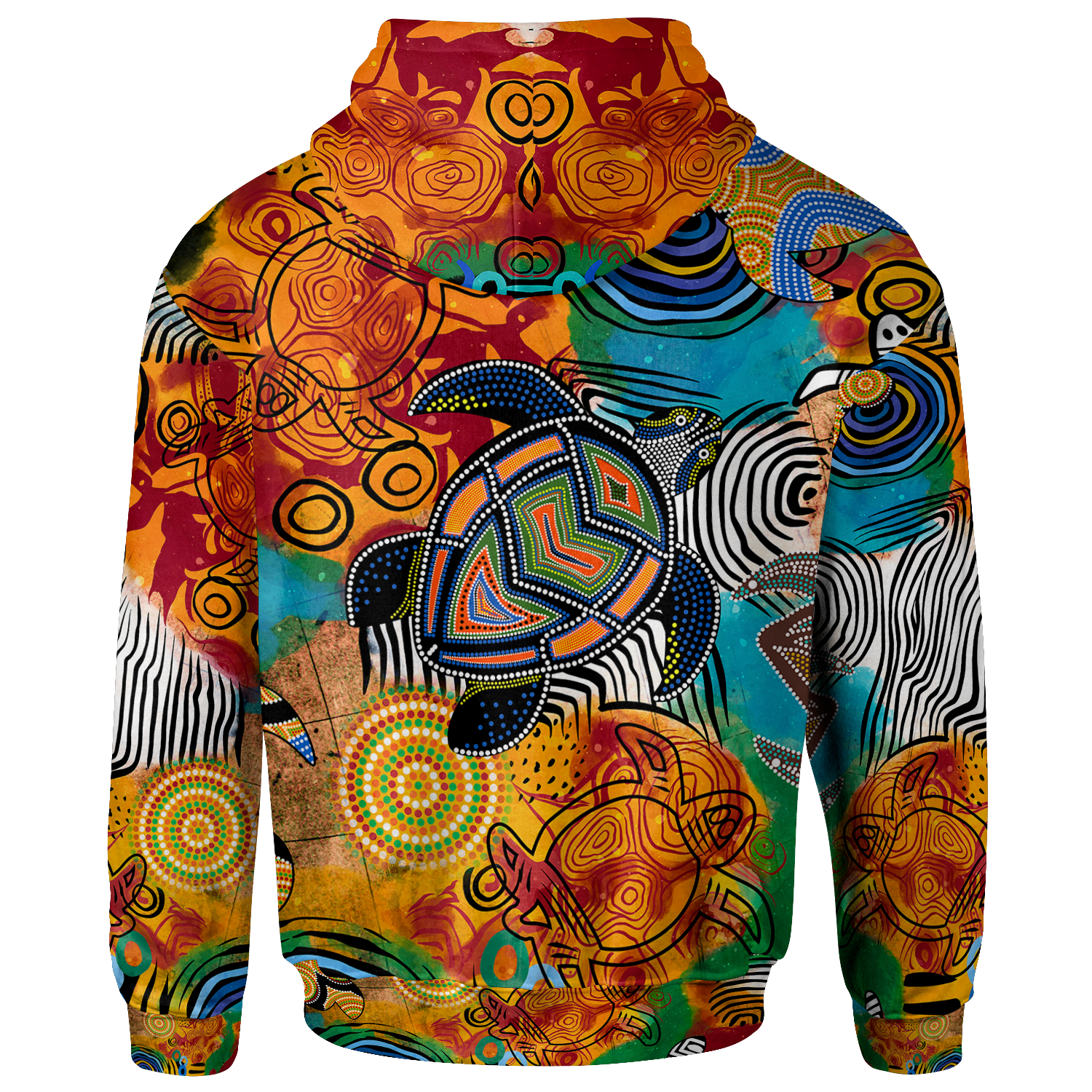 aboriginal-personalised-zip-up-hoodie-turtle-indigenous-art