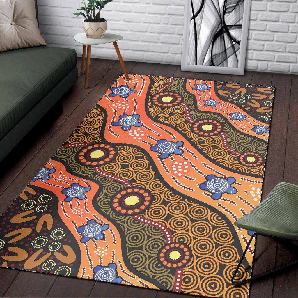 area-rug-aboriginal-dot-unique-style-turtle