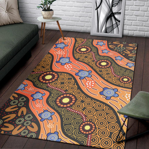 area-rug-aboriginal-dot-unique-style-turtle