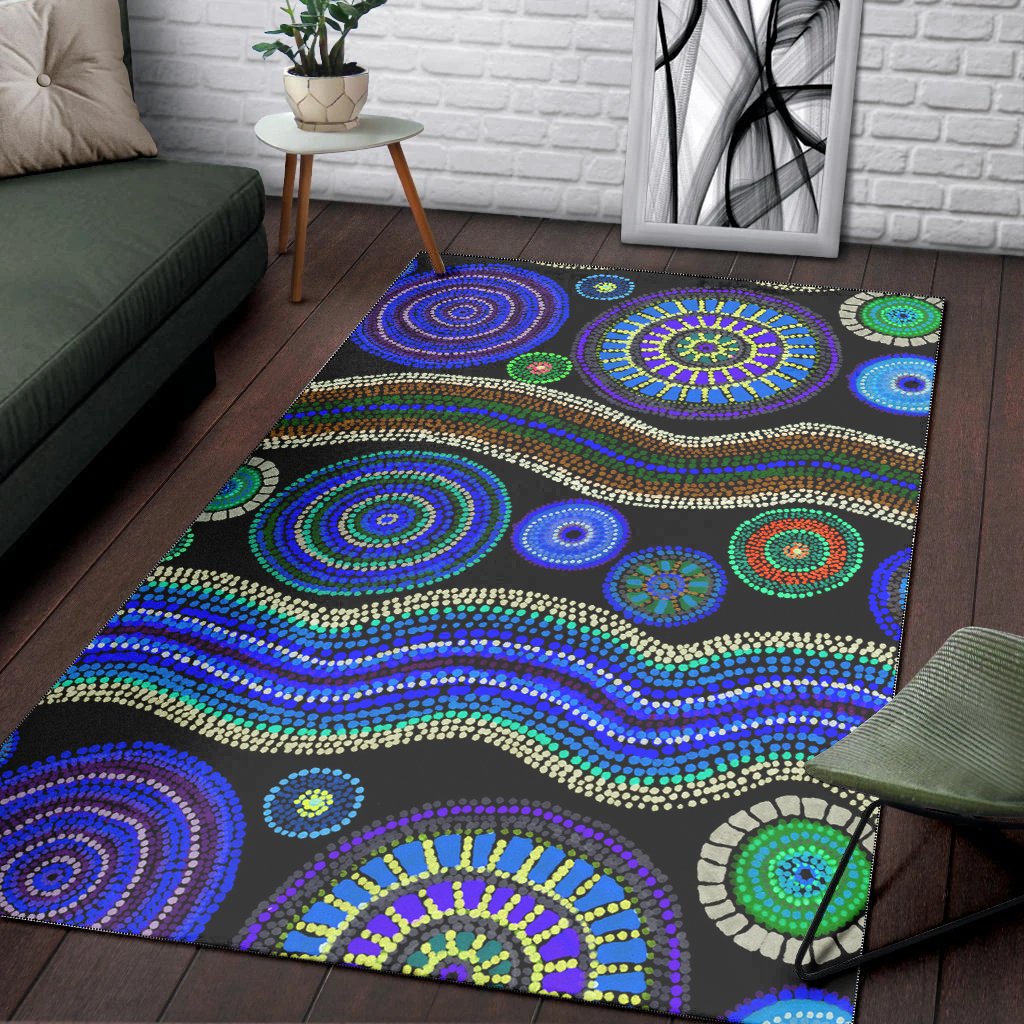 area-rug-aboriginal-dot-unique-style-blue