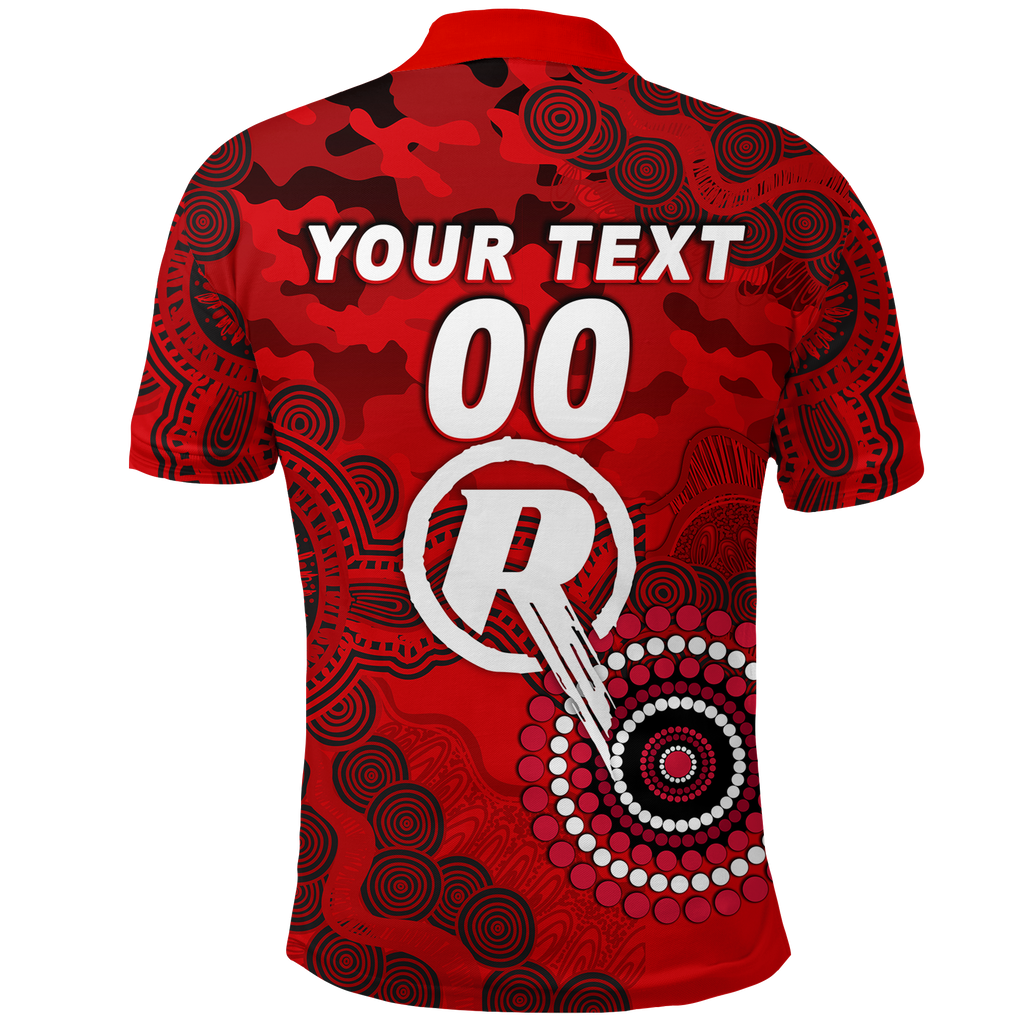 (Custom Personalised) Melbourne Renegades ANZAC Day Aboriginal Polo Shirt - LT12