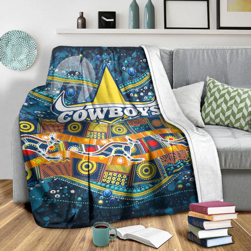 naidoc-week-cowboys-premium-blanket-aboriginal-dot-painting