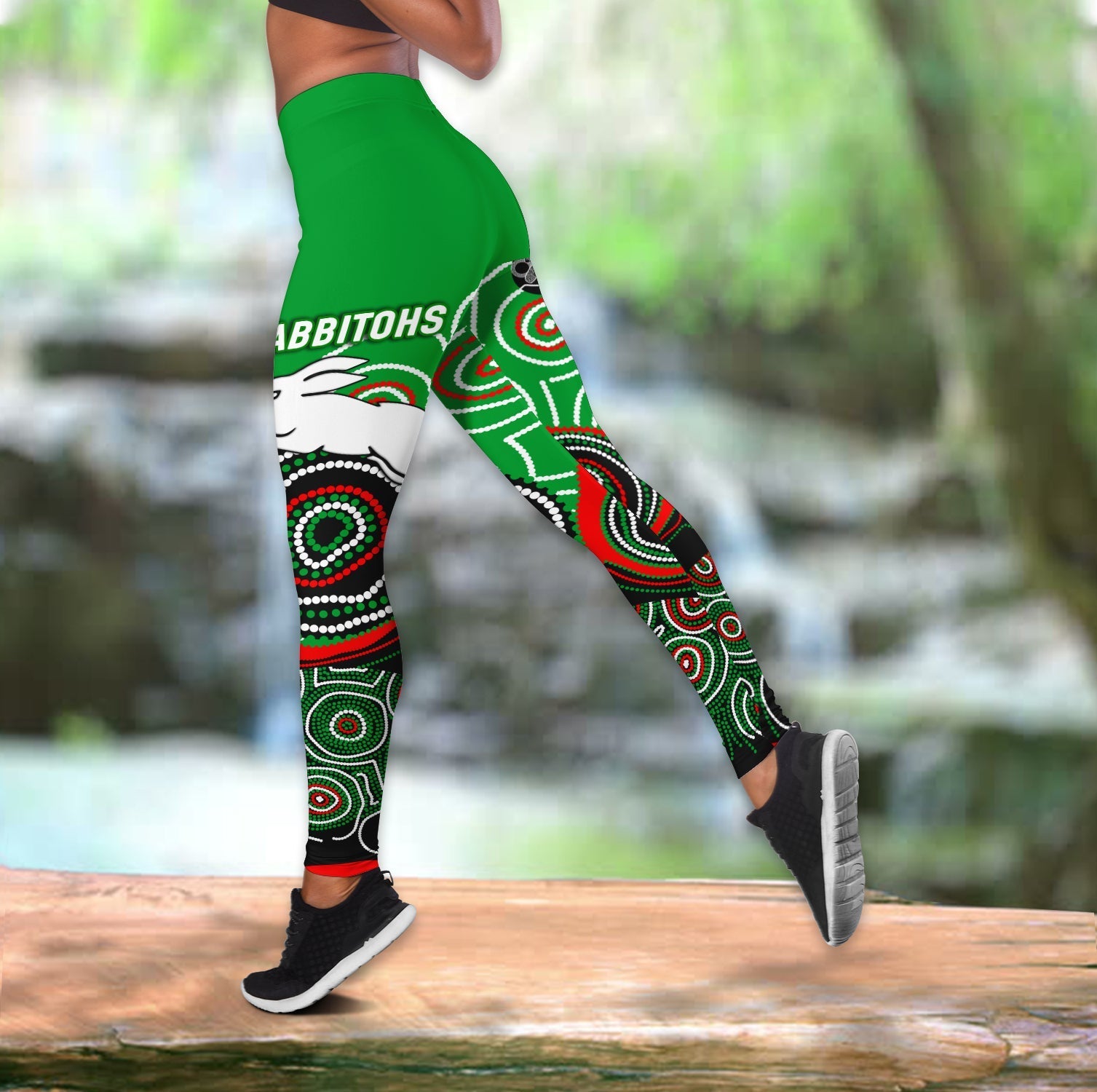 Rabbitohs Rugby Aboriginal Art Women Legging - LT12