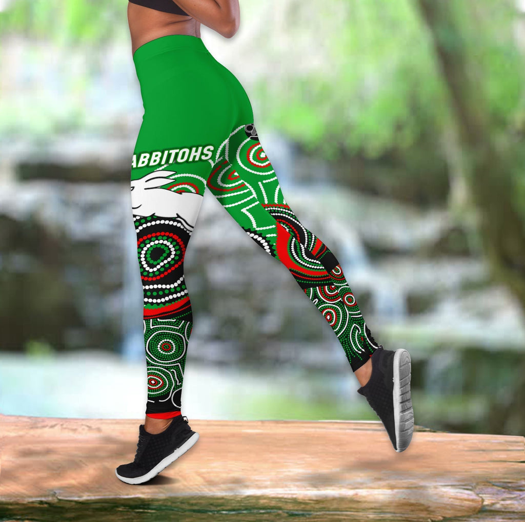 Rabbitohs Rugby Aboriginal Art Women Legging - LT12