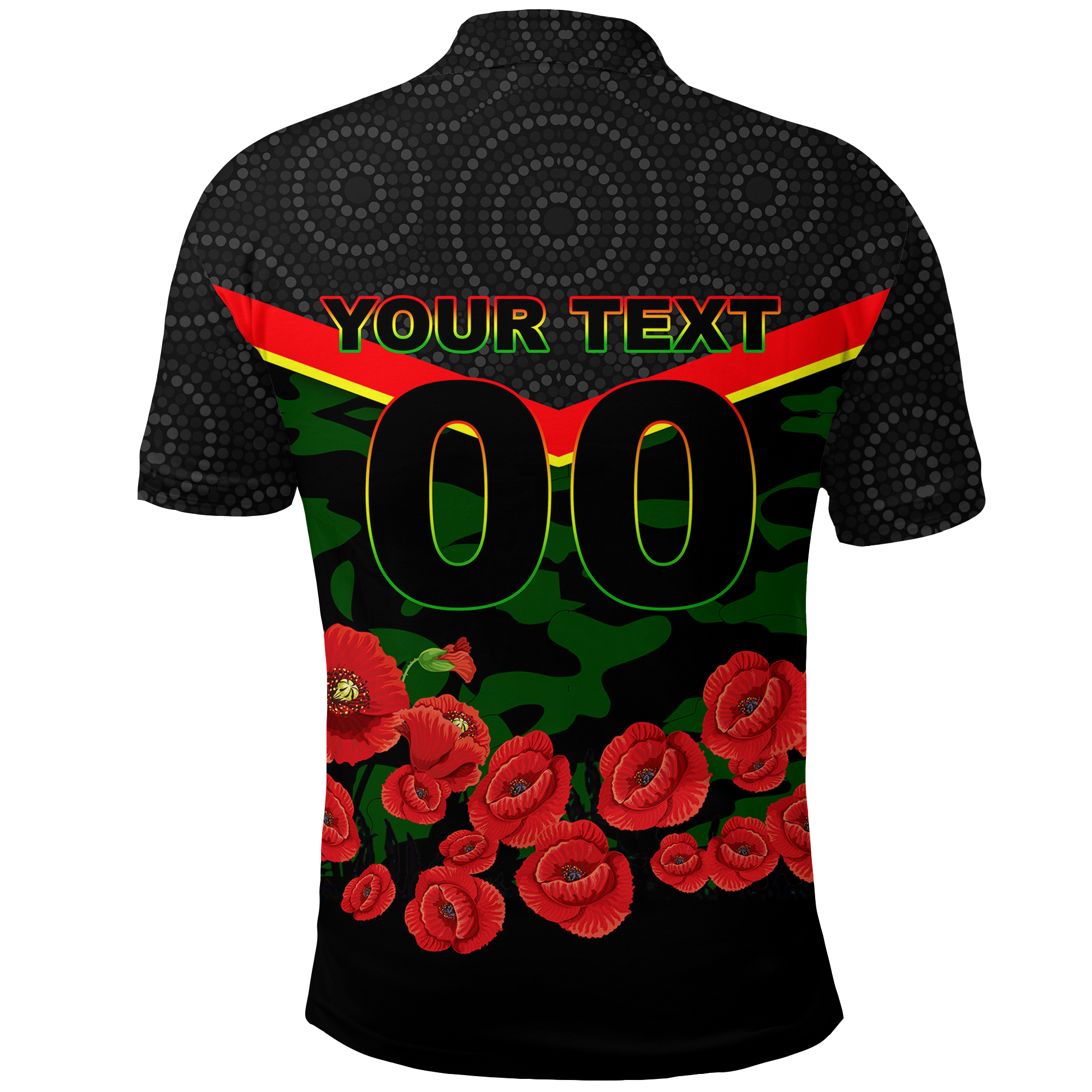 custom-personalised-panthers-anzac-day-polo-shirt-indigenous-art