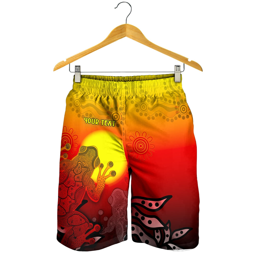 customaboriginal-mens-shorts-indigenous-frog-red