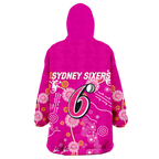 Sydney Sixers Aboriginal Art Cricket 2022 Wearable Blanket Hoodie - LT12