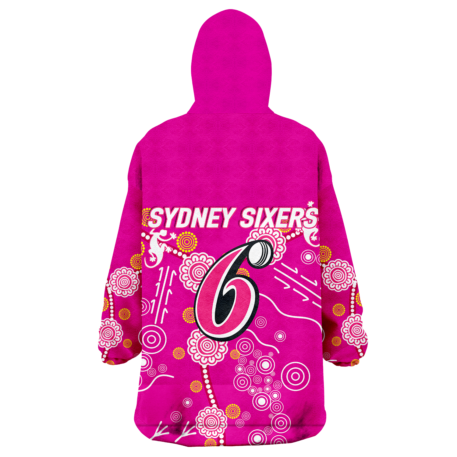 Sydney Sixers Aboriginal Art Cricket 2022 Wearable Blanket Hoodie - LT12