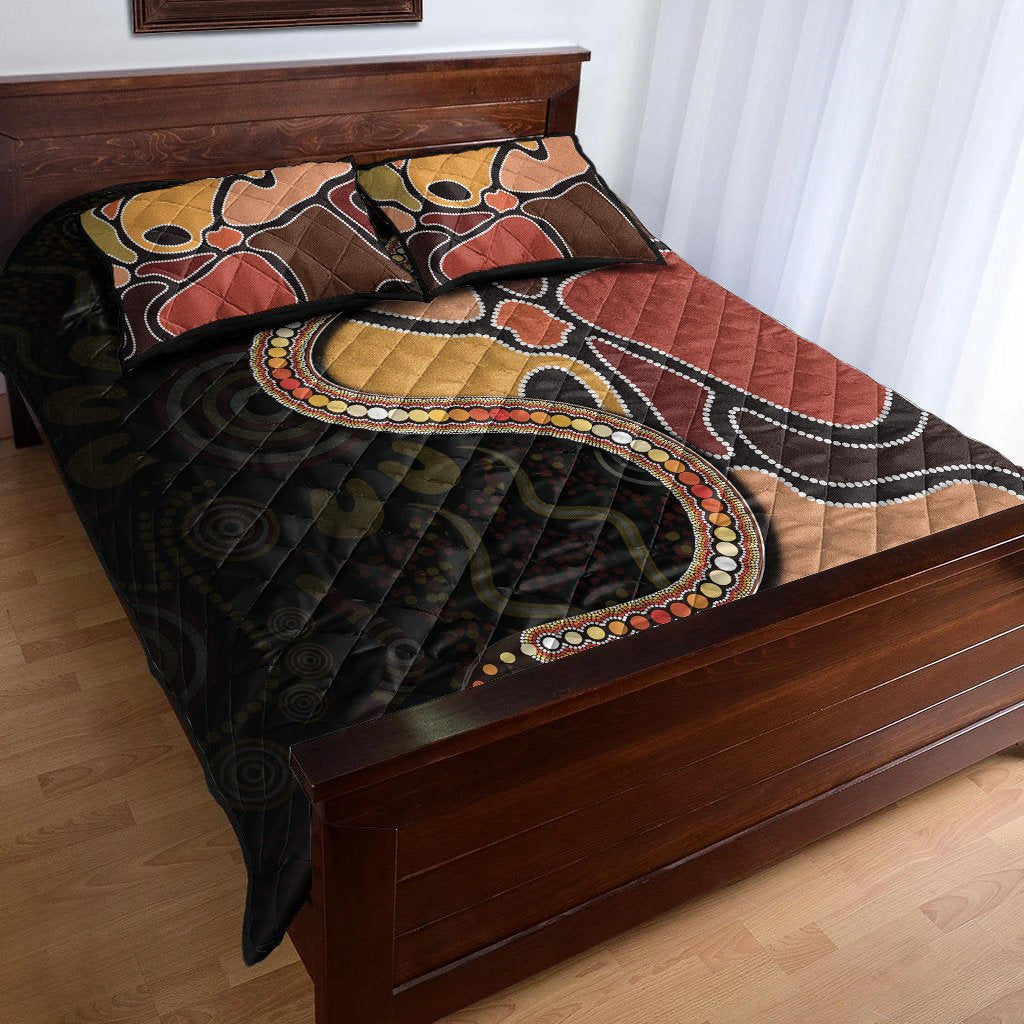 quilt-bed-set-aboriginal-snake-with-dot-painting