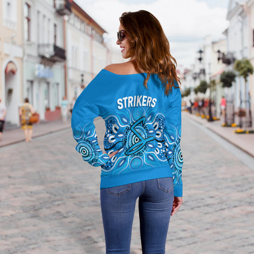 Adelaide Strikers Aboriginal Cricket 2022 Women Off Shoulder Sweater - LT12