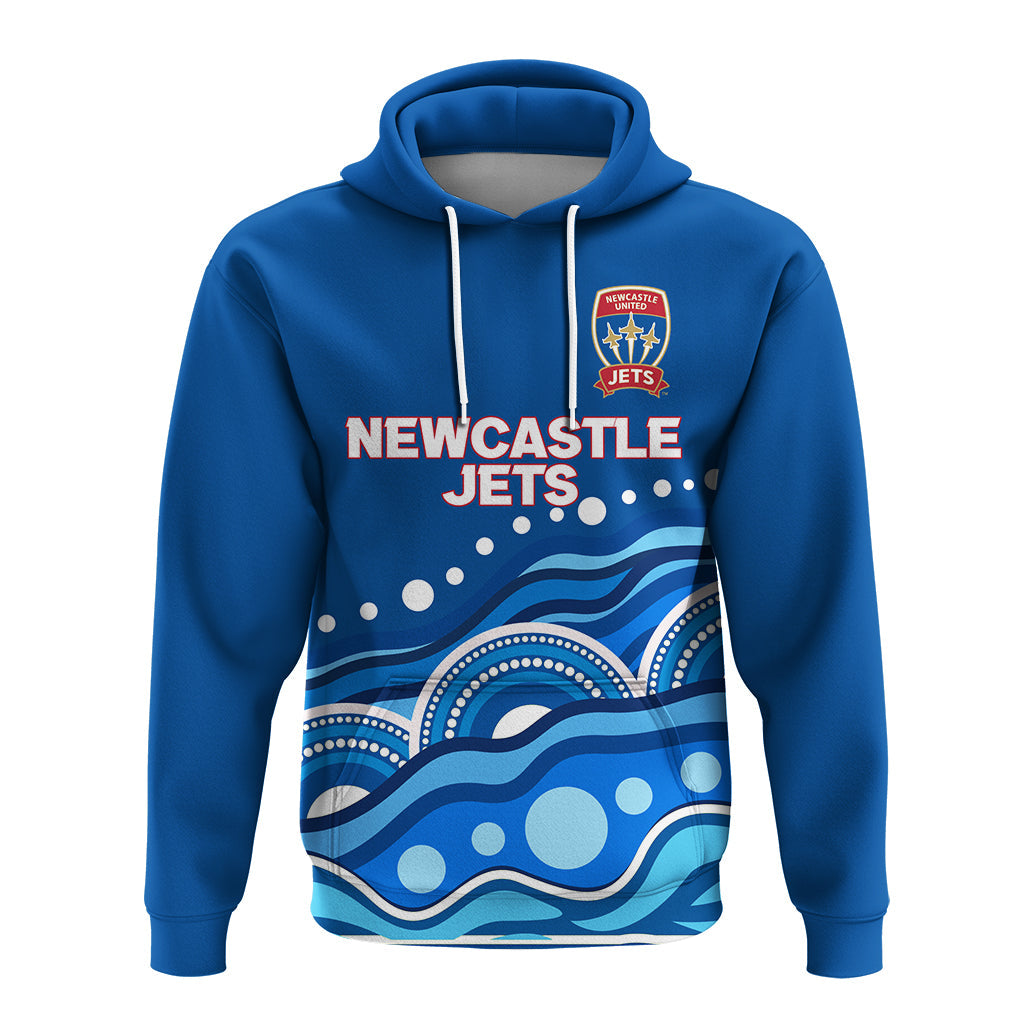 custom-personalised-newcastle-jets-hoodie-indigenous-dot-painting-art