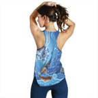 Racer Back Tank - Aboriginal View Sea With Fish And Boat - Vibe Hoodie