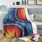 premium-blanket-aboriginal-color-dot-painting