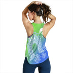 Torres Strait Islander Women's Racerback Tank - Dhari Mask Ocean Style - Vibe Hoodie