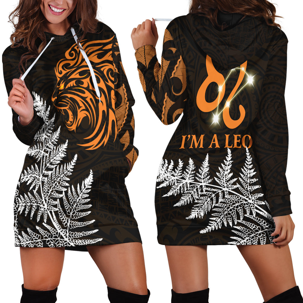 leo-zodiac-style-maori-hoodie-dress-orange-lion