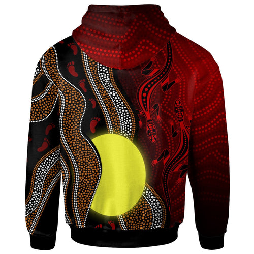 aboriginal-zip-up-hoodie-aboriginal-flag-lizard-dot-painting-style-for-kids