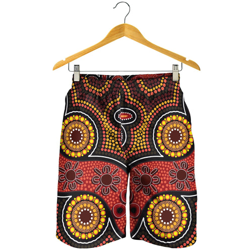 aboriginal-mens-shorts-indigenous-circle-dot-painting-style-1