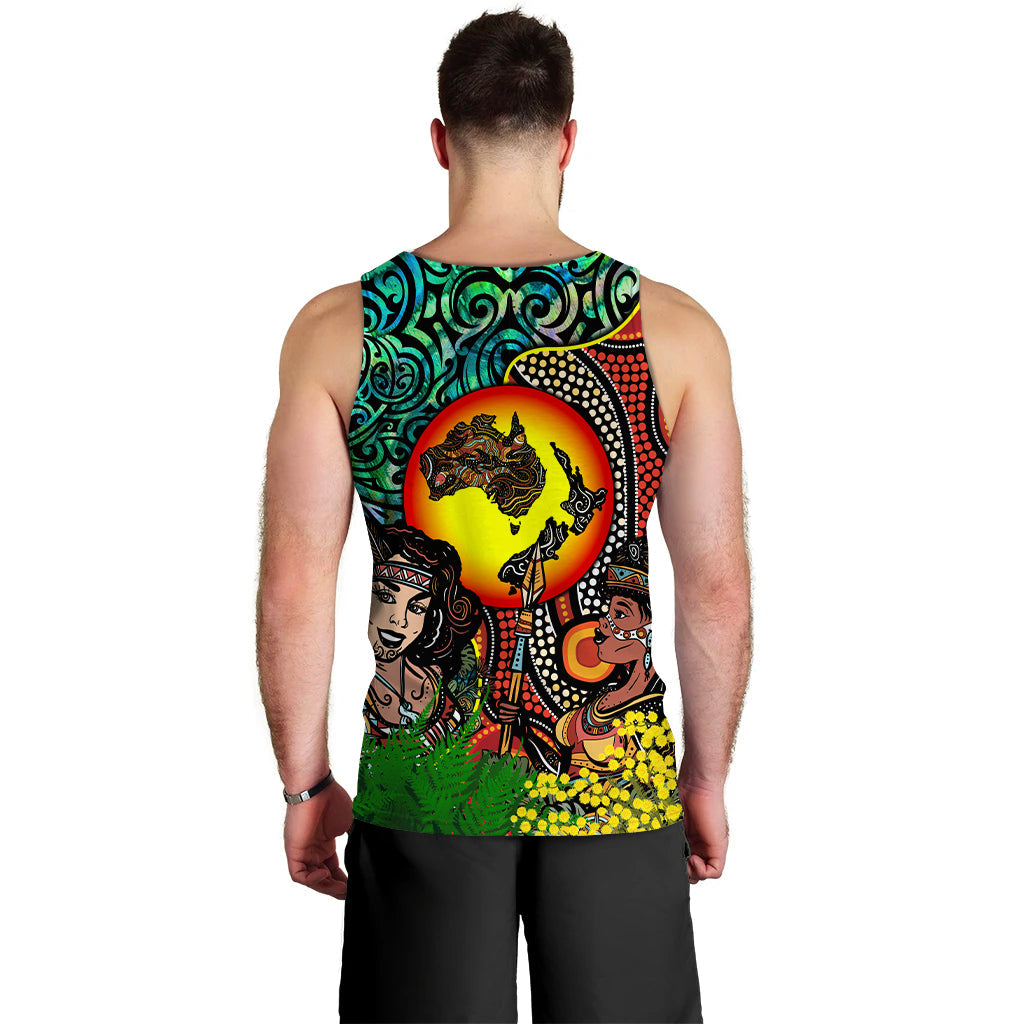 Australia Aboriginal Kangaroo Combine New Zealand Maori Kiwi Bird Men Tank Top - LT2