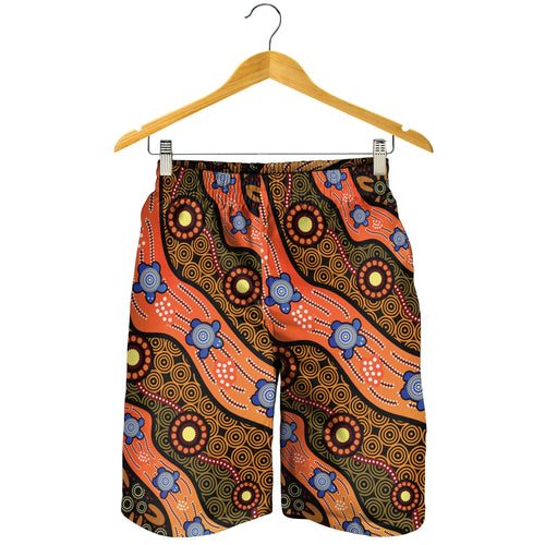 men-short-aboriginal-dot-unique-style-turtle