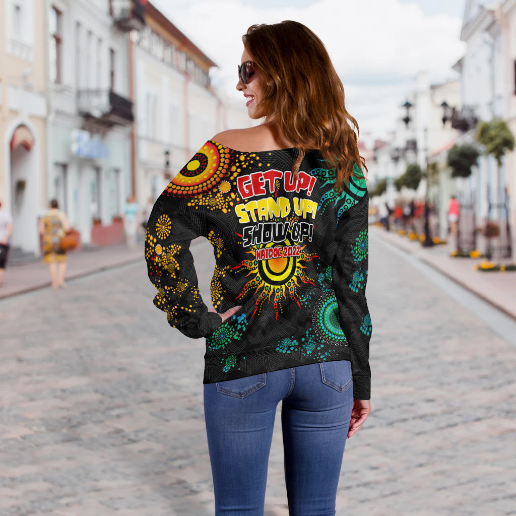 NAIDOC Week 2022 Aboriginal Art Unique Women Off Shoulder Sweater - LT12