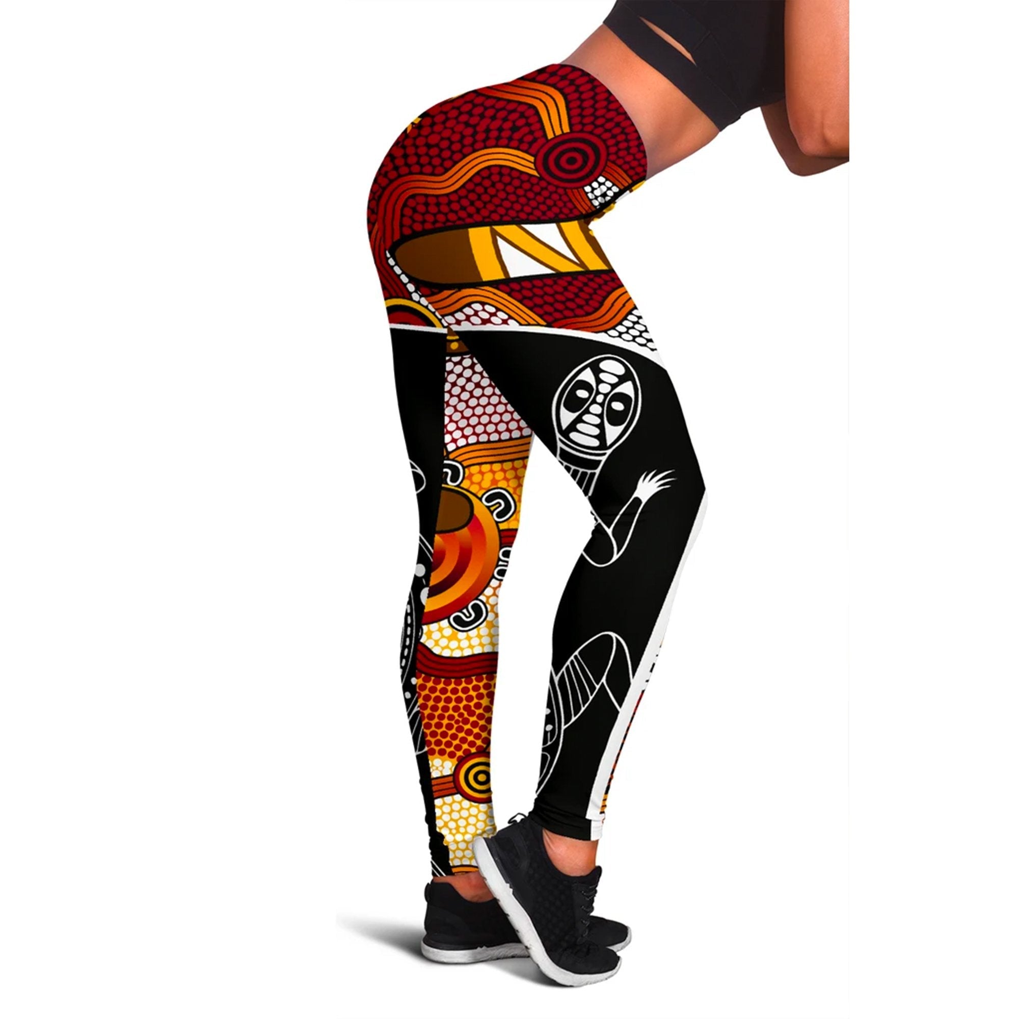 leggings-aboriginal-dot-painting-lizard-tight-pants-women