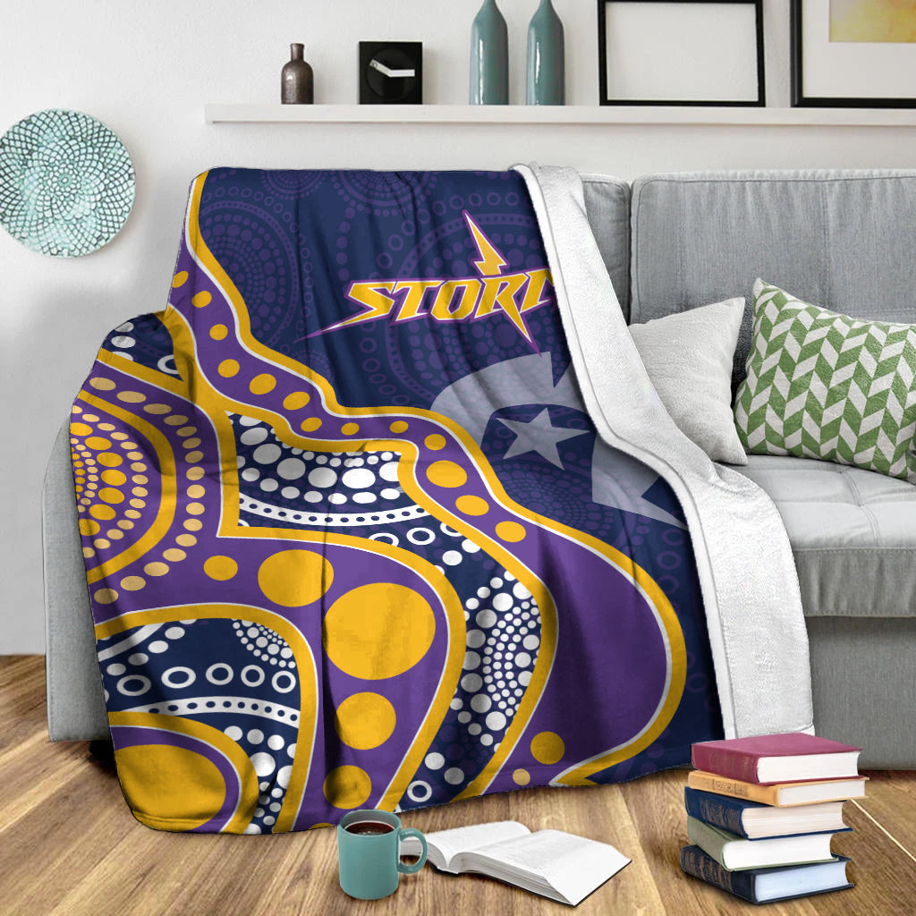 naidoc-week-melbourne-storm-blanket-aboriginal-dot-painting