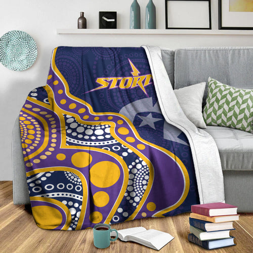 naidoc-week-melbourne-storm-blanket-aboriginal-dot-painting