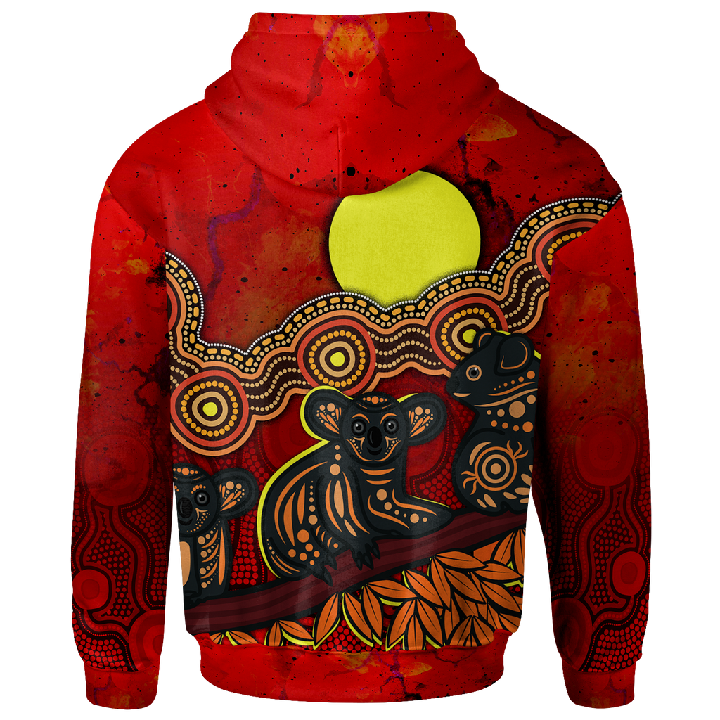 [Custom Text] Aboriginal Hoodie - Australian Indigenous Koala