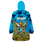 Titans Rugby ANZAC Day Camouflage Indigenous Art Wearable Blanket Hoodie - LT12