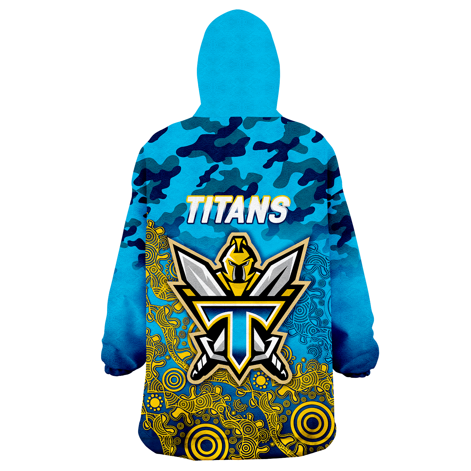 Titans Rugby ANZAC Day Camouflage Indigenous Art Wearable Blanket Hoodie - LT12