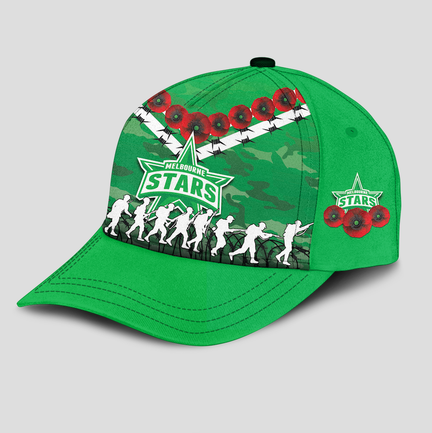 melbourne-stars-anzac-2022-caps-camouflage-with-poppy