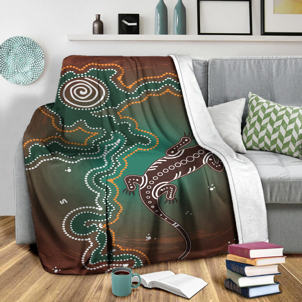 aboriginal-lizard-blanket-indigenous-dot-painting-art