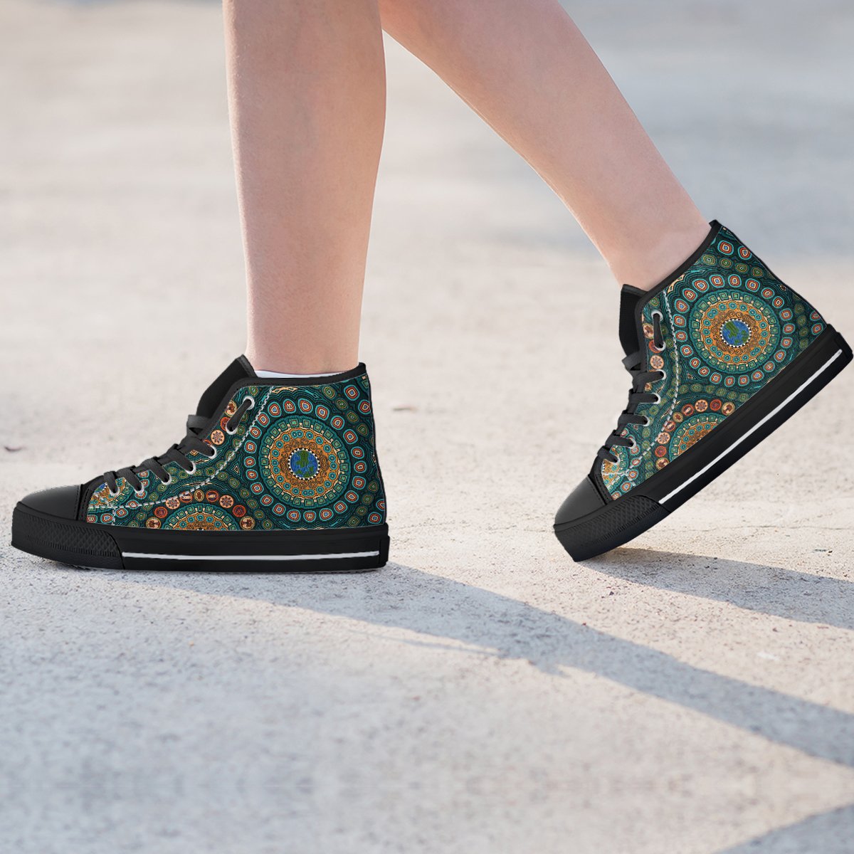 high-top-shoe-aboriginal-green-dot-painting-with-earth