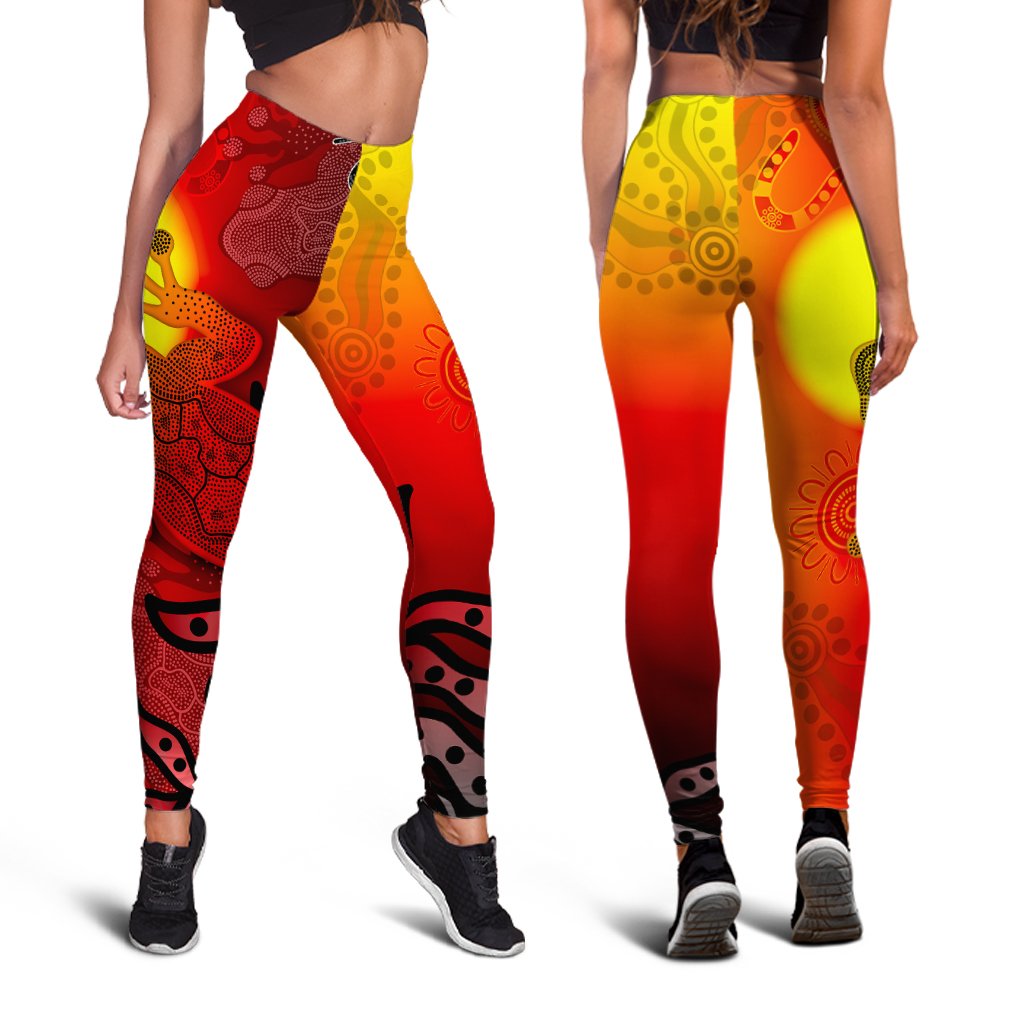 aboriginal-legging-indigenous-frog-red
