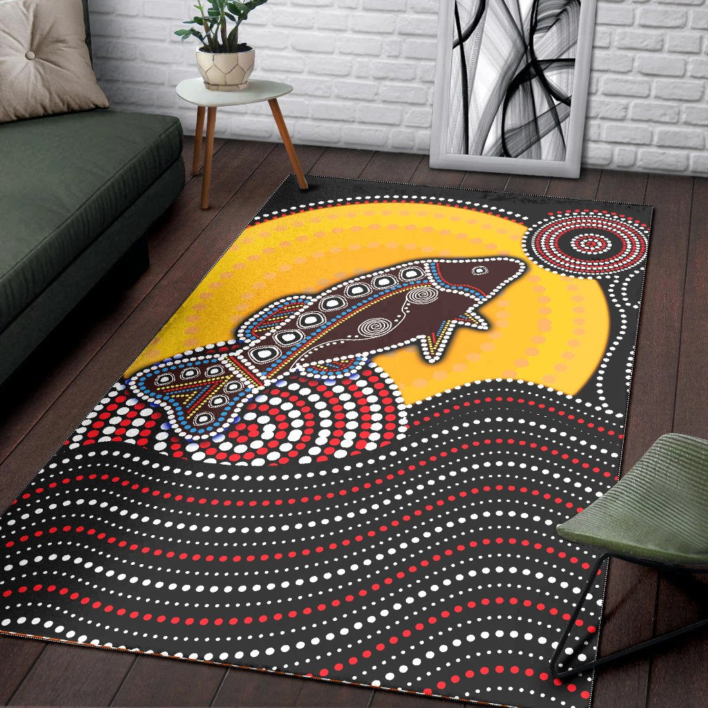 aboriginal-area-rug-dreamtime-fish-aboriginal-style