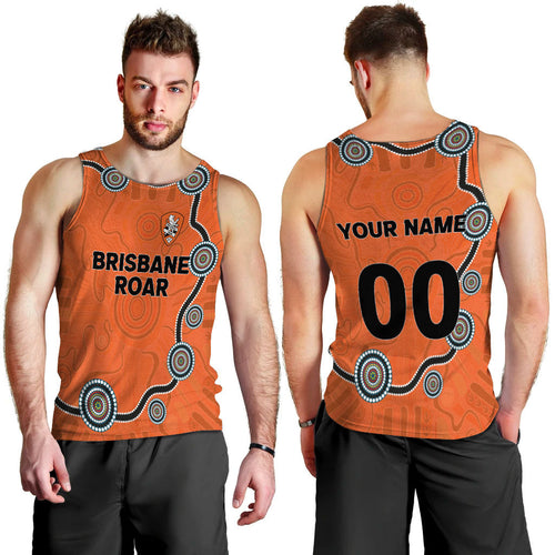 custom-personalised-brisbane-roar-men-tank-top-indigenous-dot-painting-art