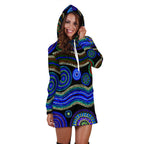 hoodie-dress-aboriginal-dot-unique-style-blue
