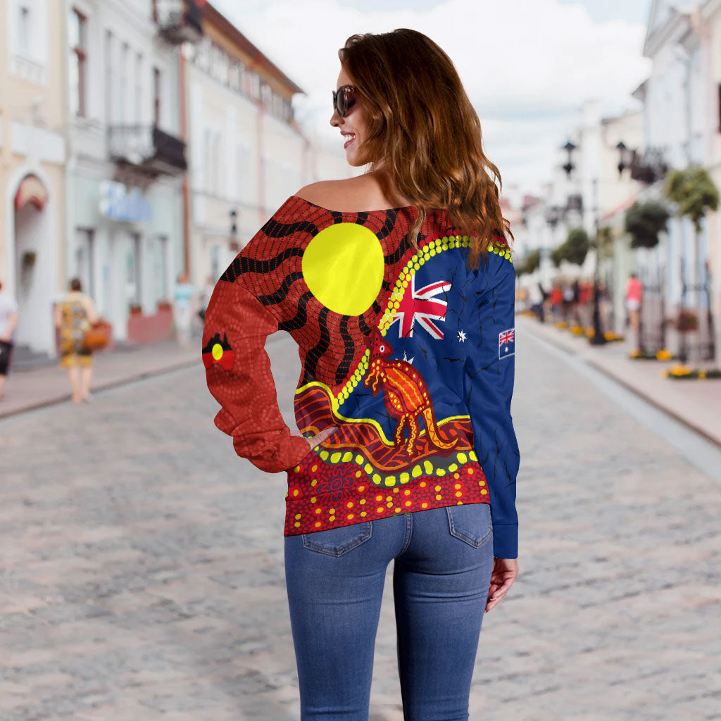 Australia Day Indigenous Art Women Off Shoulder Sweater