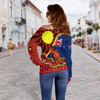 Australia Day Indigenous Art Women Off Shoulder Sweater