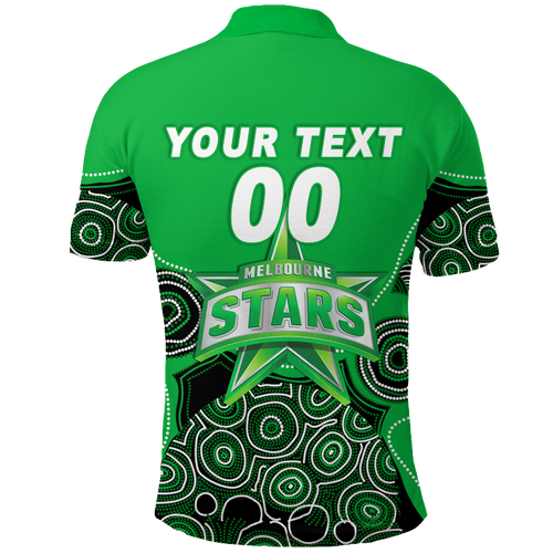 (Custom Personalised) Melbourne Stars Aboriginal Art Cricket 2022 Polo Shirt - LT12