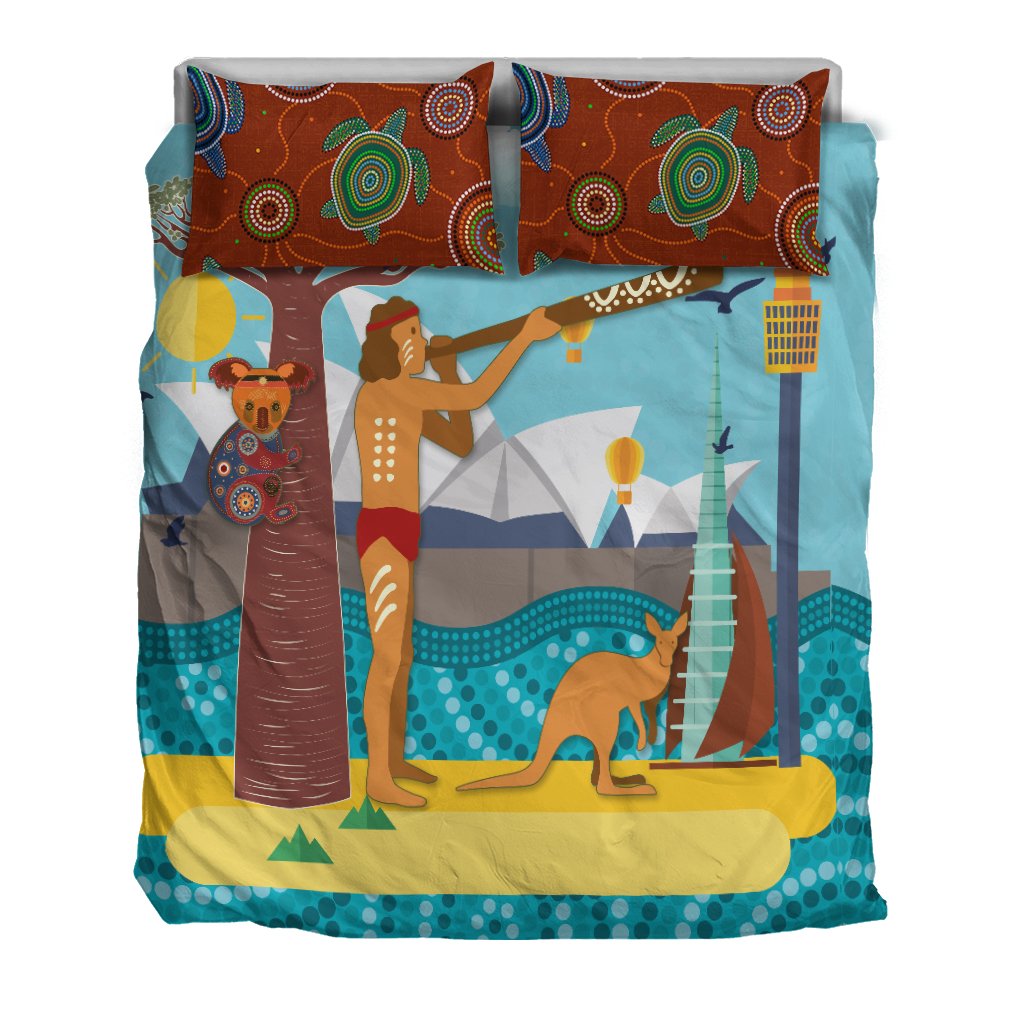aboriginal-bedding-set-sydney-opera-house-with-traditional-aboriginal-style