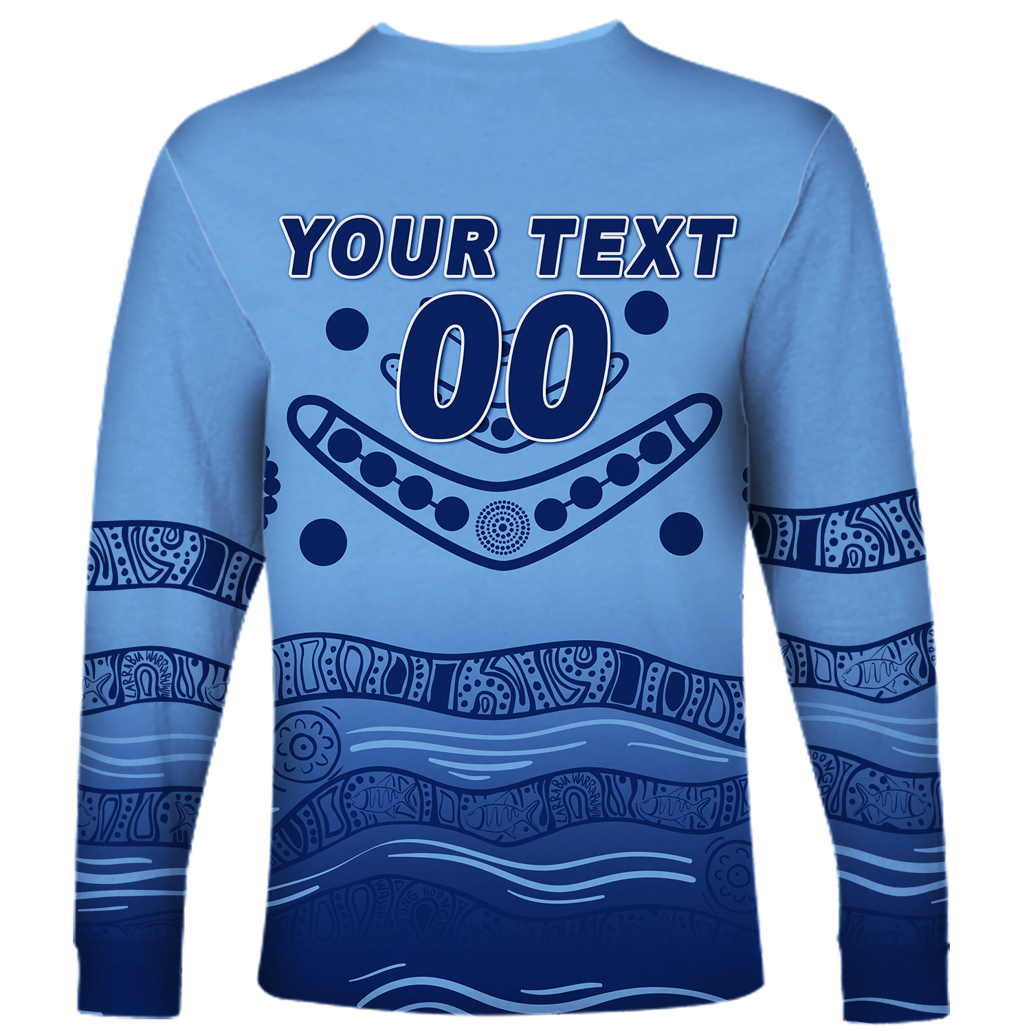 (Custom Personalised) New South Wales Blues Aboriginal  Indigenous Long Sleeve Shirt - LT12