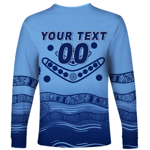 (Custom Personalised) New South Wales Blues Aboriginal  Indigenous Long Sleeve Shirt - LT12