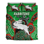 Rabbitohs Rugby Aboriginal Art Bedding Set - LT12