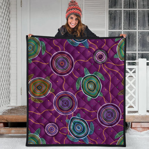 premium-quilts-aboriginal-turtle-purple-australia-dot-patterns