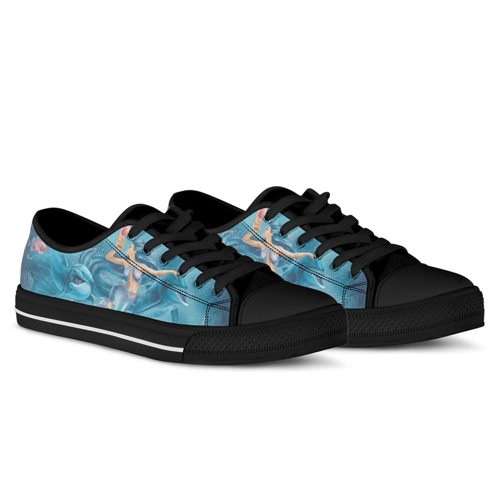 low-top-shoes-australia-beautiful-mermaid-with-dolphin